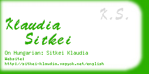 klaudia sitkei business card